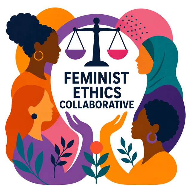 The Feminist Ethics Collaborative mark: four women around a set of scales